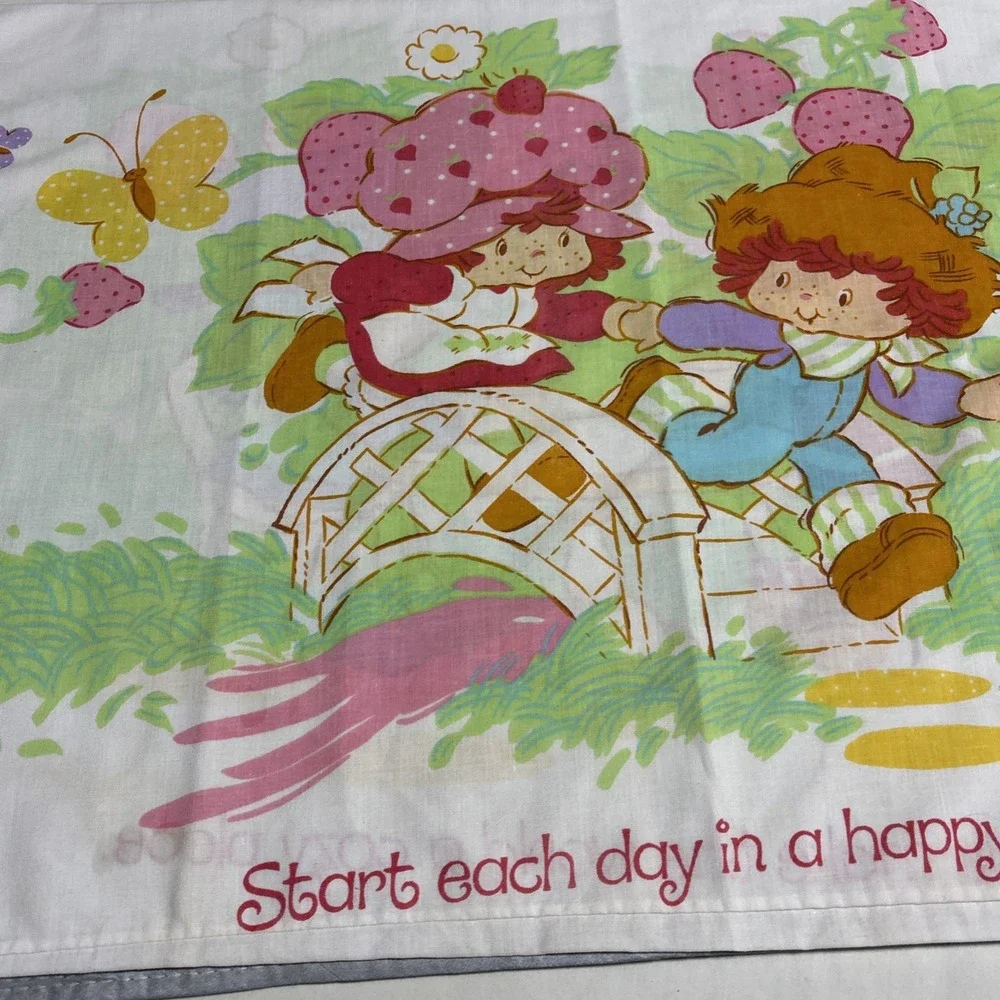Strawberry Shortcake Pillowcase 1980 American Greetings Vintage Blueberry Muffin